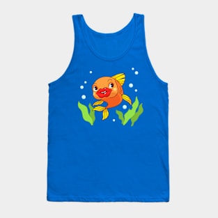 Fish Big Lips Cartoon Illustration Tank Top